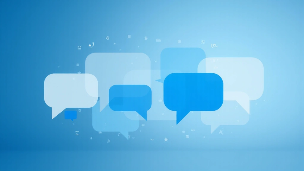 Interfaccia di comunicazione digitale con bolle di chat blu e bianche